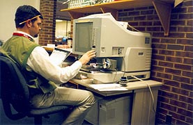 [photo, Microfilm reader, State Archives, Annapolis, Maryland]