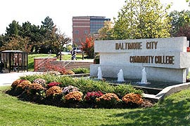 [photo, entrance to Liberty Heights Campus, Baltimore City Community College, 2901 Liberty Heights Ave., , Baltimore, Maryland]