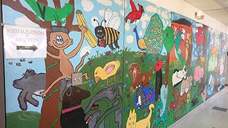 [photo, Children's mural, Anne Arundel County Animal Control Section, 411 Maxwell Frye Road, Millersville, Maryland]