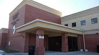 [photo, Caroline County Board of Elections, Health & Public Services Building, 403 South Seventh St., Denton, Maryland]