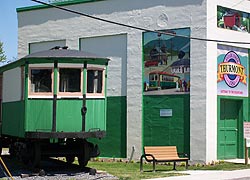 [photo, Hagerstown and Frederick Railway Motor Freight no. 5, East Main St., Thurmont, Maryland]